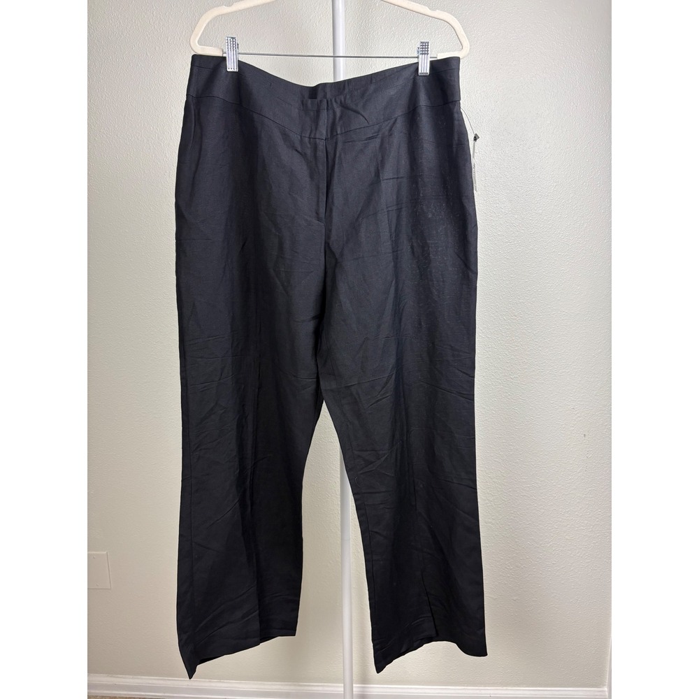 East 5th Woman Black Linen Blend Wide Leg Dress Pants Plus Size 18W NWT Office